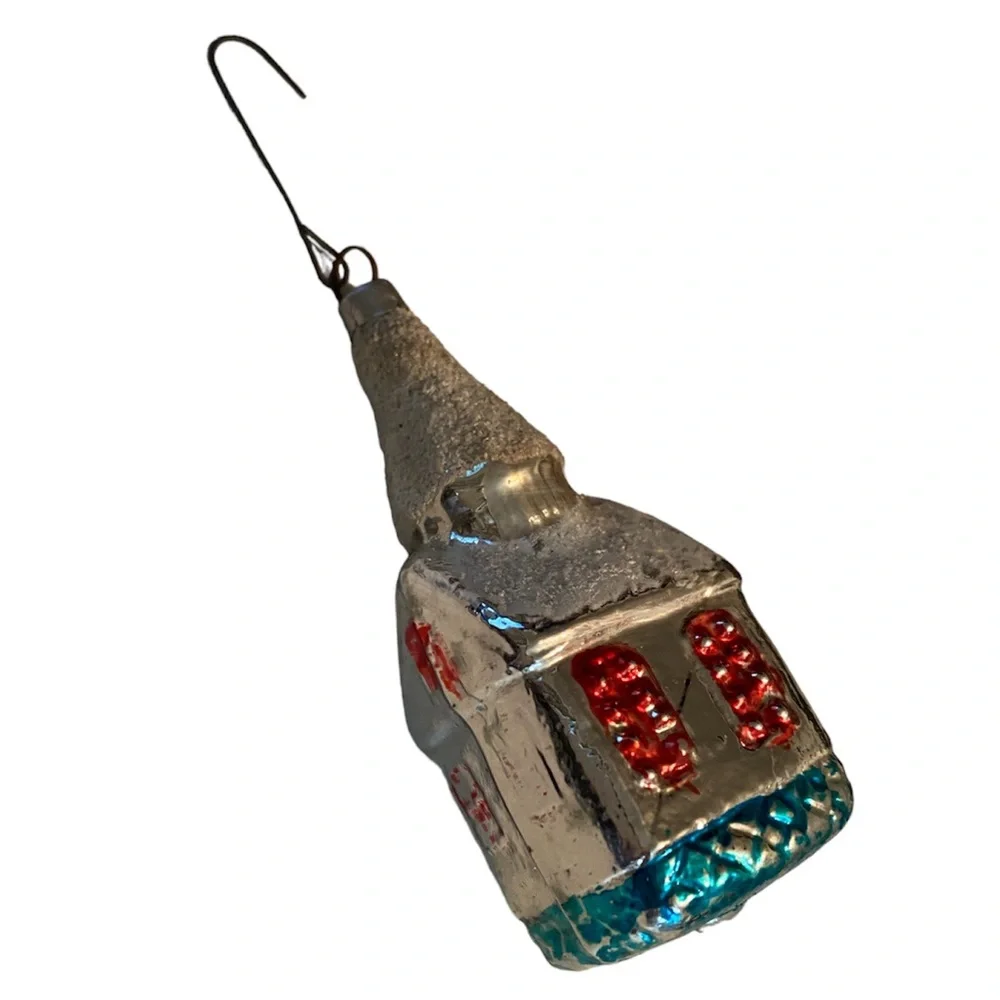 Vintage Rare Handblown Mercury Glass Antique Christmas Tree Ornament